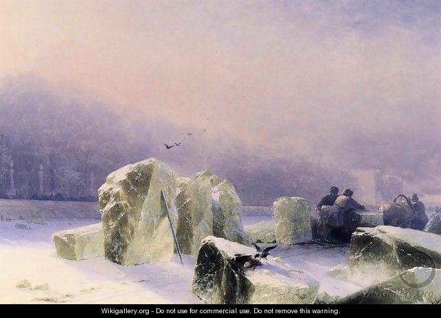 Ice Breakers on the Frozen Neva in St Petersburg - Ivan Konstantinovich Aivazovsky