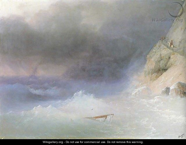 Tempest by rocky coast - Ivan Konstantinovich Aivazovsky
