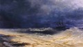 Ship in a Stormy Sea off the Coast - Ivan Konstantinovich Aivazovsky