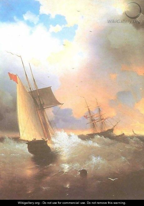 Sailing ship - Ivan Konstantinovich Aivazovsky