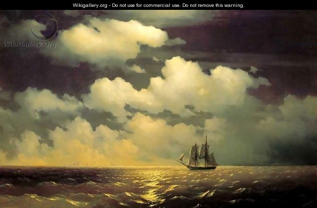 Meeting of the Brig Mercury with the Russian Squadron After the Defeat of Two Turkish Battleships - Ivan Konstantinovich Aivazovsky