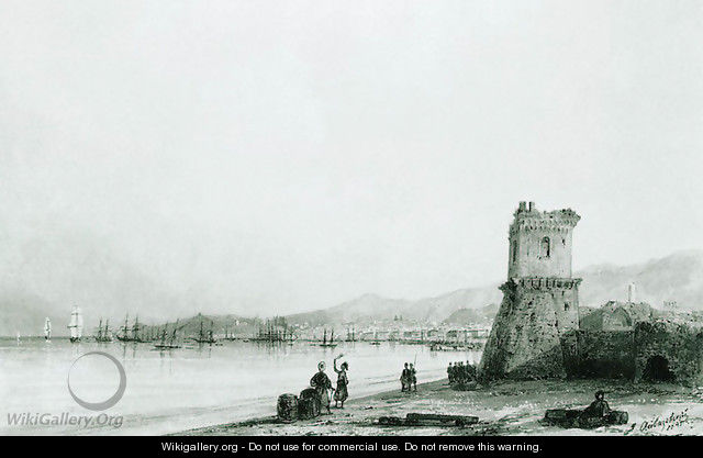 The tower of Genoa - Ivan Konstantinovich Aivazovsky