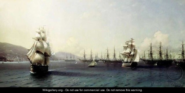 The Black Sea fleet in Feodosiya - Ivan Konstantinovich Aivazovsky