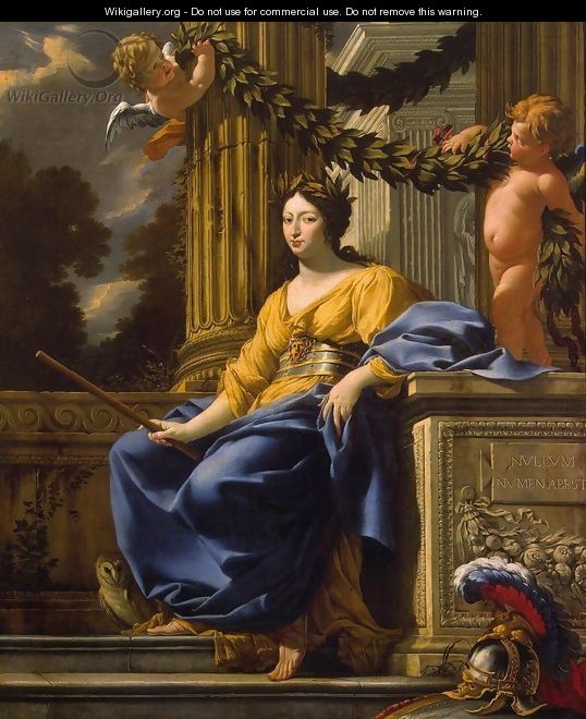 Allegorical Portrait of Anna of Austria as Minerva - Simon Vouet