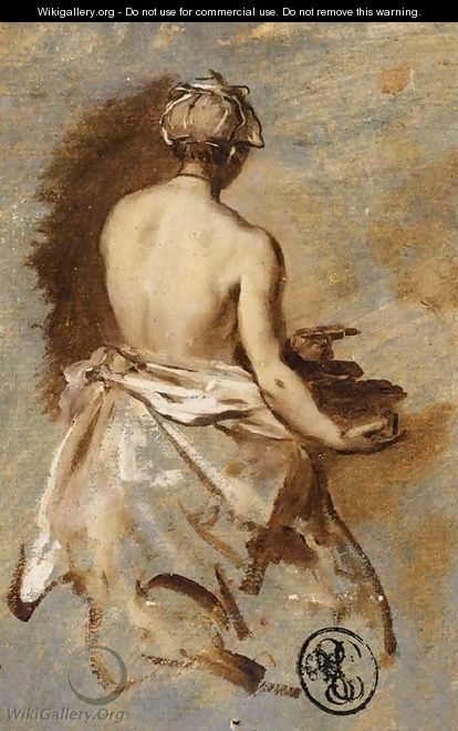 Young Woman with a Nude Back Presenting a Bowl - Nicolas Vleughels