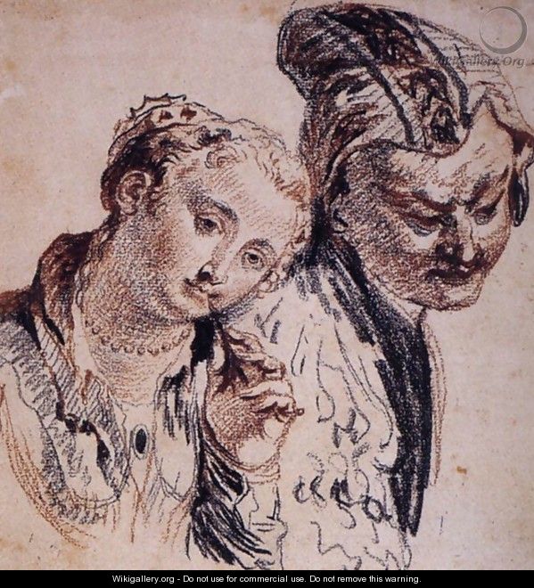 Sketch with Two Figures - Jean-Antoine Watteau