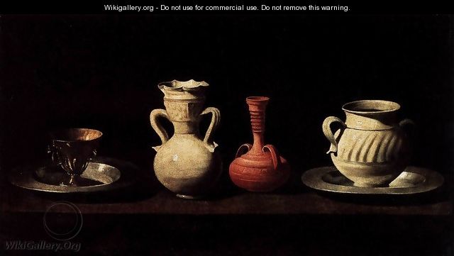 Still-Life with Pottery Jars - Francisco De Zurbaran