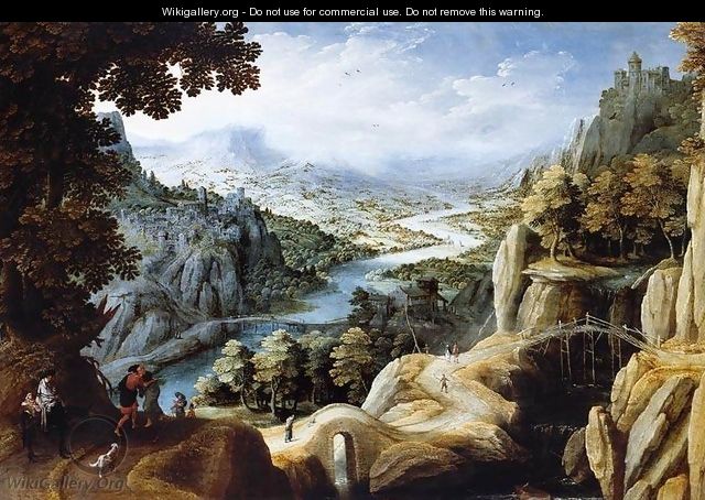 Mountainous River Landscape 2 - Tobias van Haecht (see Verhaecht)