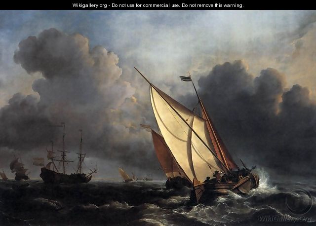 Ships on a Stormy Sea - Willem van de, the Younger Velde