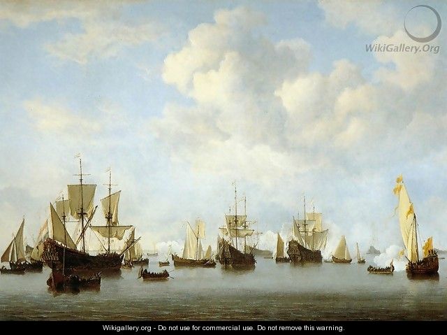 The Dutch Fleet in the Goeree Straits (Guinea) - Willem van de, the Younger Velde