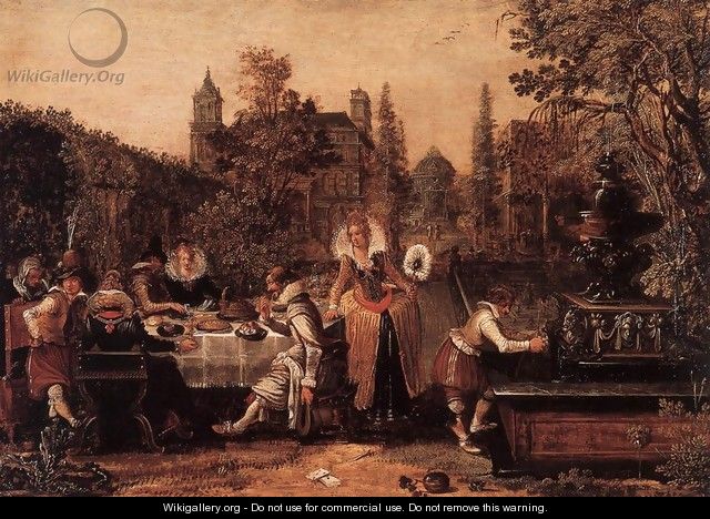 Garden Party before a Palace - Esaias Van De Velde