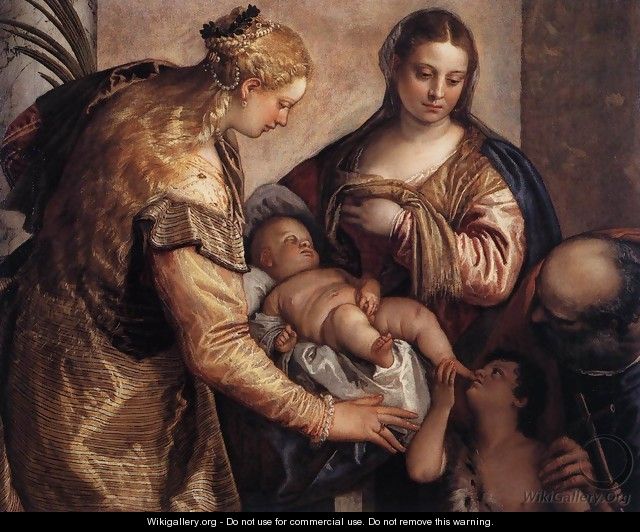 Holy Family with St Barbara and the Infant St John - Paolo Veronese (Caliari)