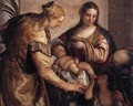 Holy Family with St Barbara and the Infant St John - Paolo Veronese (Caliari)