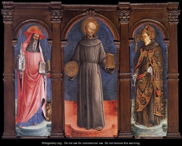 Sts Jerome, Bernardino of Siena, and Louis of Toulouse - Antonio Vivarini