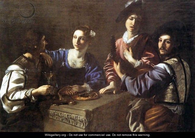 Drinking Party with a Lute Player - Nicolas Tournier