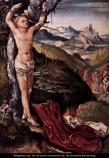 Martyrdom of St Sebastian (left panel) - German Unknown Masters