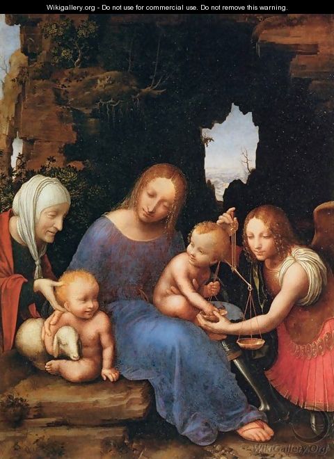 Virgin and Child with Sts Elizabeth, John and Michael - Italian Unknown Master