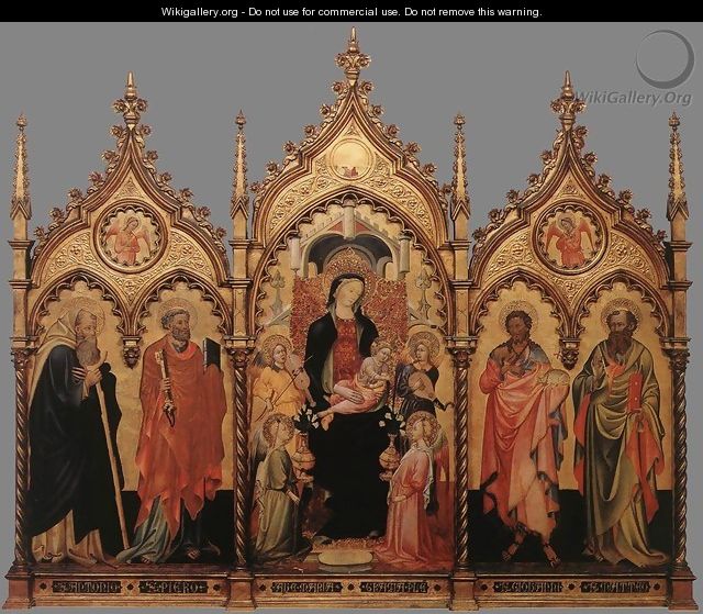 Madonna and Child Enthroned with Saints - Italian Unknown Master