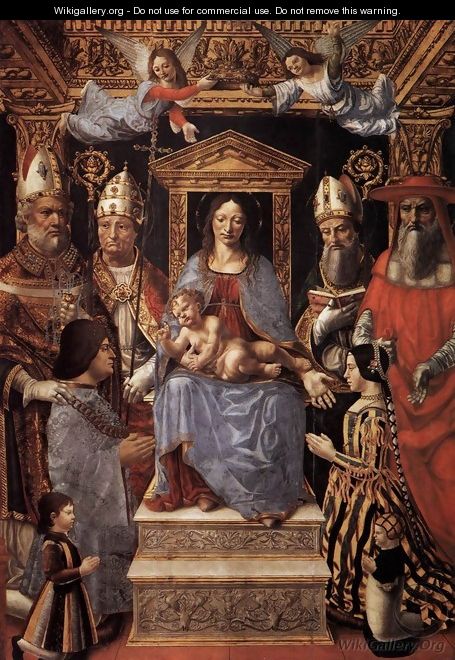 Virgin and Child Enthroned with the Doctors of the Church - Italian Unknown Master