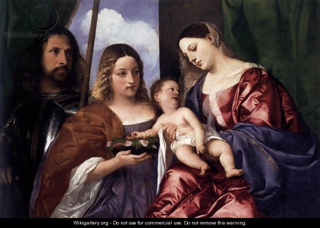 Madonna and Child with Sts Dorothy and George 2 - Tiziano Vecellio (Titian)