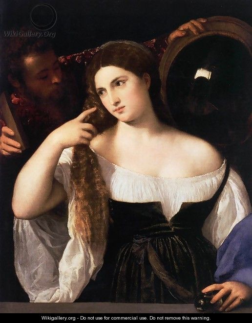 Woman with a Mirror 2 - Tiziano Vecellio (Titian)