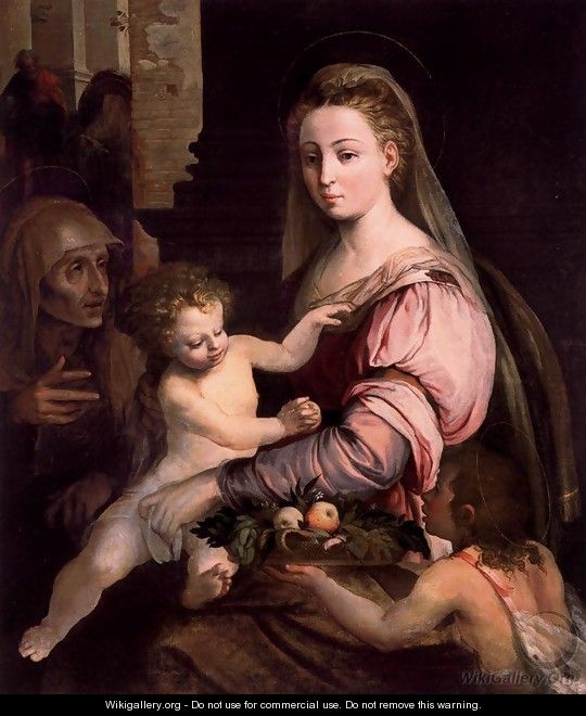 Virgin and Child with St Anne and the Infant St John - Lambert Sustris