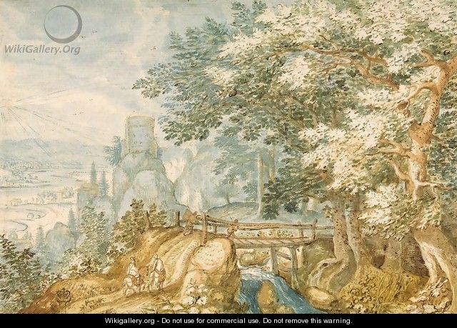 Landscape with a Footbridge - Pieter Stevens