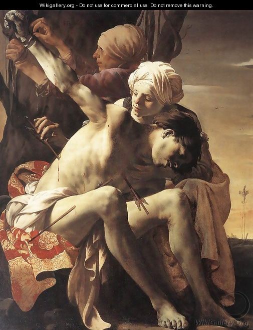 St Sebastian Tended by Irene and her Maid - Hendrick Terbrugghen