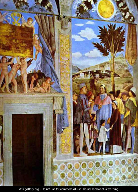Marquess Ludovico Greeting His Son Cardinal Francesco Gonzaga Detail 2 1465-74 - Andrea Mantegna