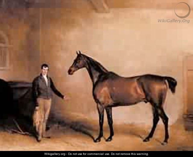 Mr C N Hoggs Claxton And A Groom In A Stable - John Faulkner