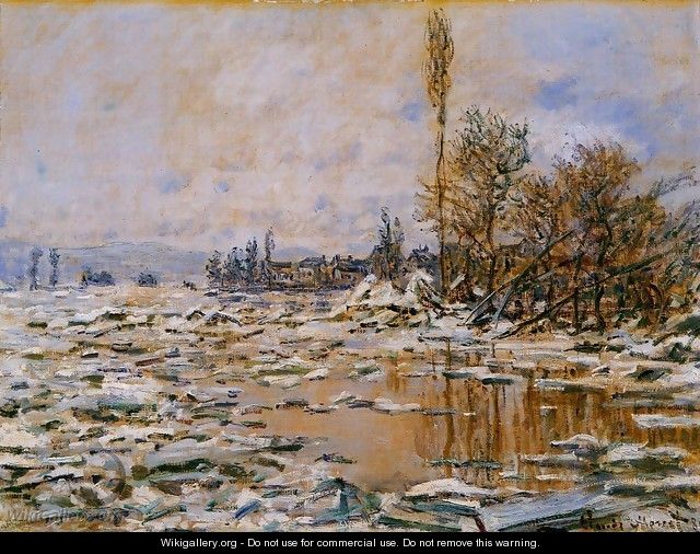 Breakup of Ice Grey Weather 1880 - Claude Oscar Monet