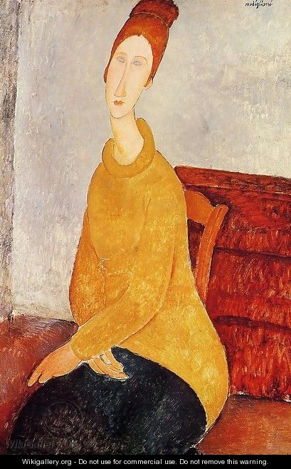 Yellow Sweater (aka Portrait of Jeanne Hebuterne) 1919 - Amedeo Modigliani