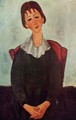 Girl on a Chair (aka Mademoiselle Huguette) 1918 - Amedeo Modigliani