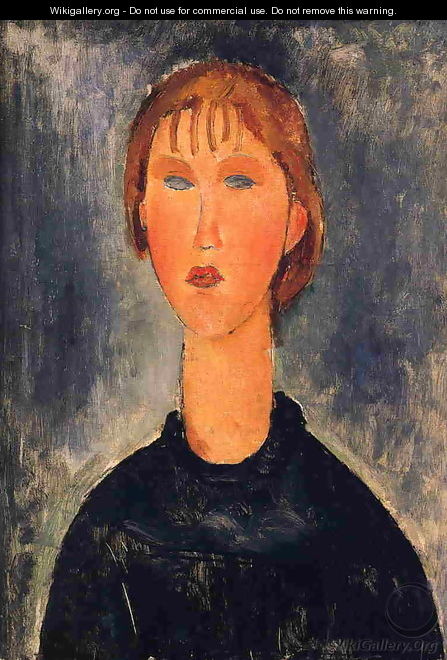 Bust Length Portrait of Blonde Girl 1919 - Amedeo Modigliani