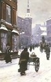 A Street Scene In Winter - T. Paul Fisher