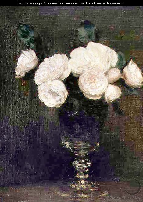 Still Life of Malmaison Roses - Ignace Henri Jean Fantin-Latour