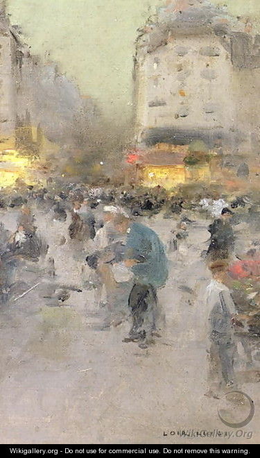 A Paris Street Scene - Luigi Loir