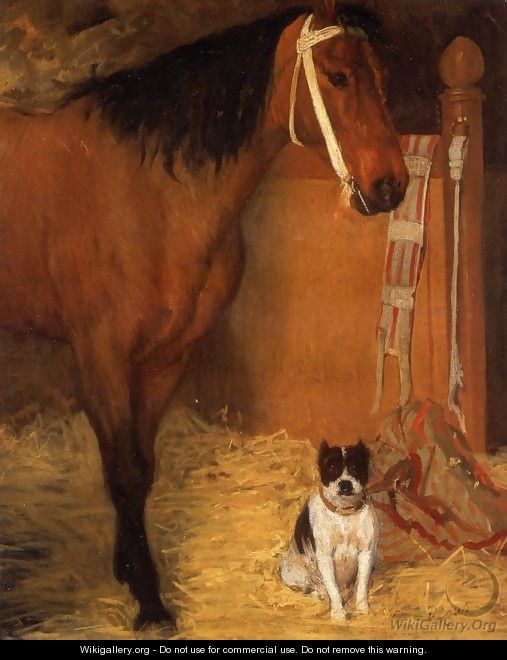 At the Stables Horse and Dog 1862 - Edgar Degas