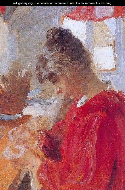 Marie en vestido rojo - Peder Severin Kroyer