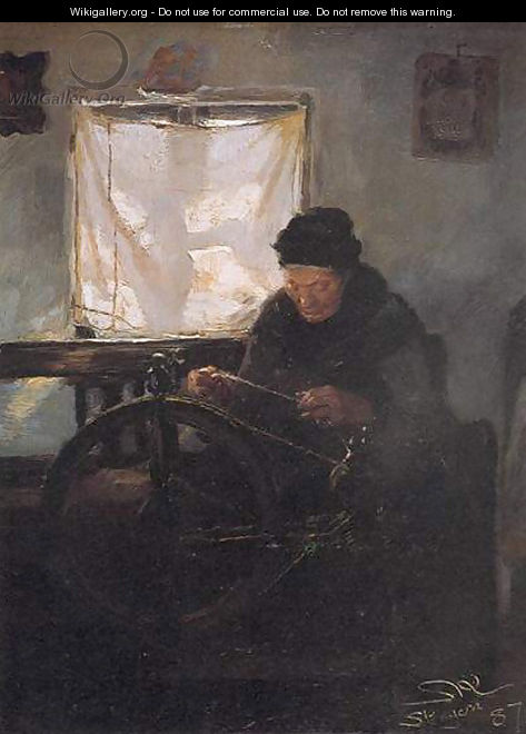 Anciana en la rueca - Peder Severin Kroyer