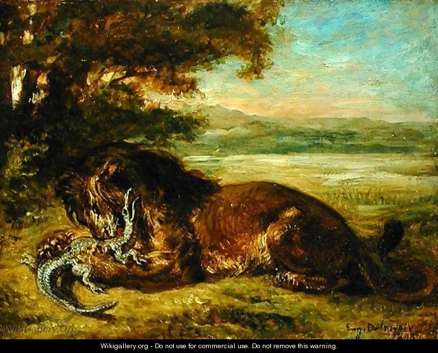 Lion and Alligator 1863 - Eugene Delacroix