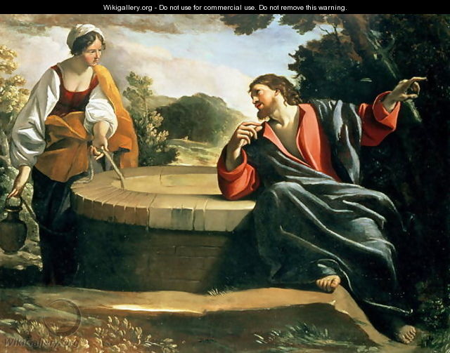 Christ and the Woman of Sarnaca - Giovanni Lanfranco