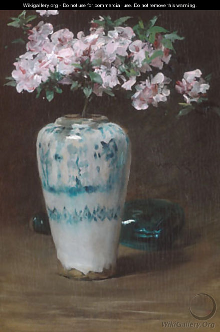Pink Azalea Chinese Vase 1880 - William Merritt Chase