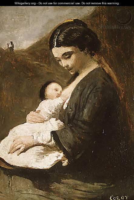 Mother and Child - Jean-Baptiste-Camille Corot