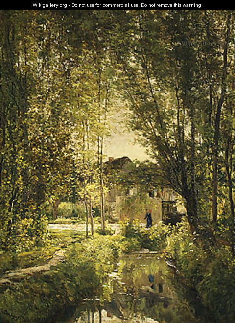 Landscape with a Sunlit Stream, ca 1877 - Charles-Francois Daubigny