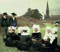 Breton Women Sitting at a Pardon - Pascal Adolphe Jean Dagnan-Bouveret