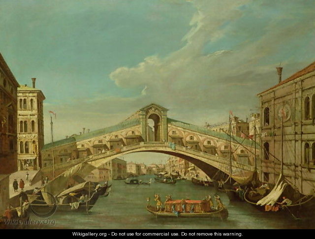 The Rialto Bridge Venice - (Giovanni Antonio Canal) Canaletto