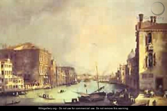 Grand Canal Looking East From Theampo San Vio 1725 - (Giovanni Antonio Canal) Canaletto