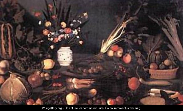 Still Life with Flowers and Fruit - Michelangelo Merisi da Caravaggio