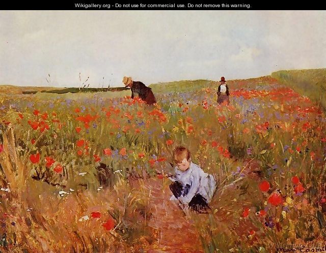 Poppies in a Field 1874-1880 - Mary Cassatt